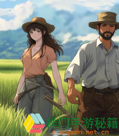 女儿与父亲一同耕耘水田：传承与立异的完美结合