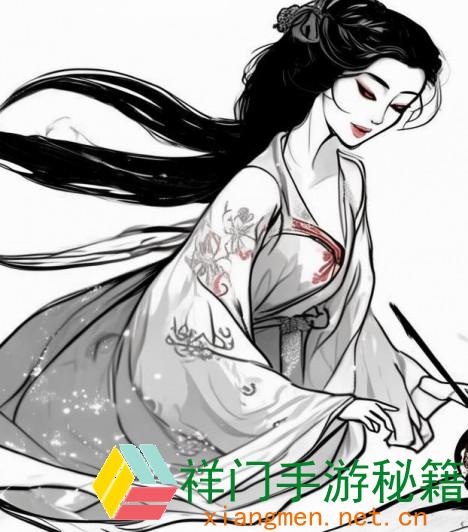 上官婉儿挥毫泼墨笔砚生辉书写盛唐风华